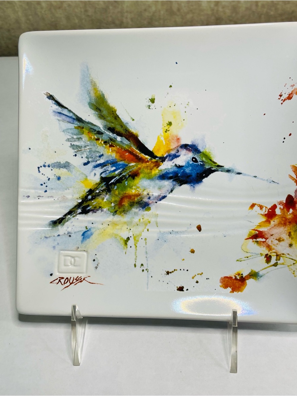 Dean Crouser Hummingbird and Butterfly Porcelain Artisan Serving Plates, MS DS - Picture 12 of 13